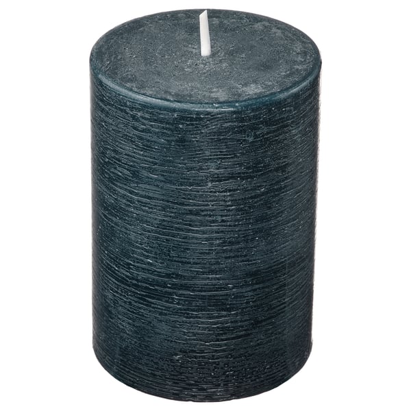 FRUKTSKOG Vela aromática grande, Vetiver y geranio/Negro-turquesa, 30 hr
