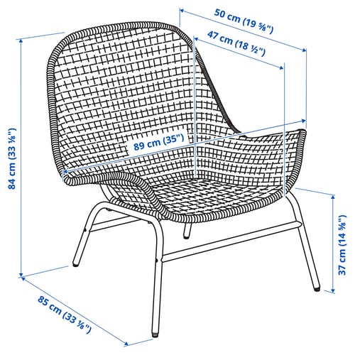 FRYKSÅS Sillón con cojines, ratán/Risane natural
