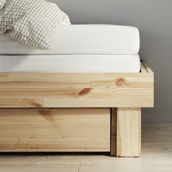 GLAMBERGET Cama extens+almacenaje/2 colchones