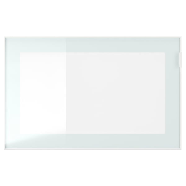 GLASSVIK Puerta de vidrio, blanco/Verde claro vidrio esmerilado, 60x38 cm