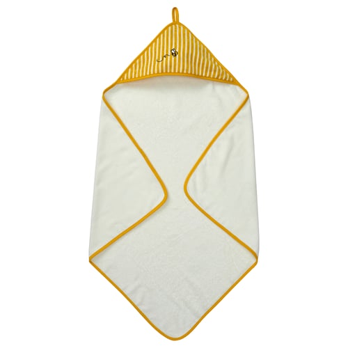 GRÖNFINK Toalla con capucha para bebé, amarillo, 80x80 cm