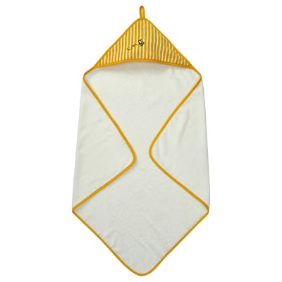 GRÖNFINK Toalla con capucha para bebé, amarillo, 80x80 cm