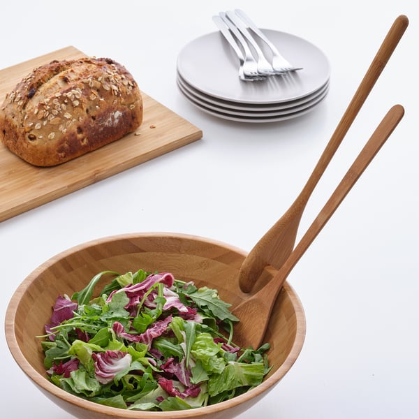 GRÖNSAKER Cubiertos para ensalada, 2 piezas, bambú