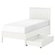 GULLABERG Base de cama con 2 cajas, blanco, Individual