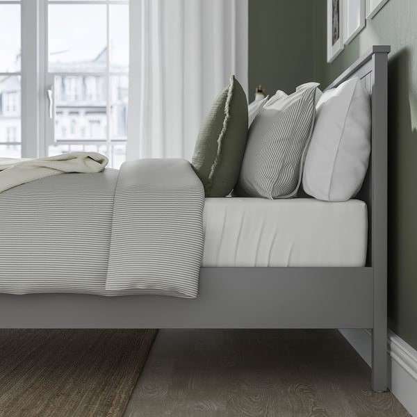 GULLABERG Base de cama, gris, Queen