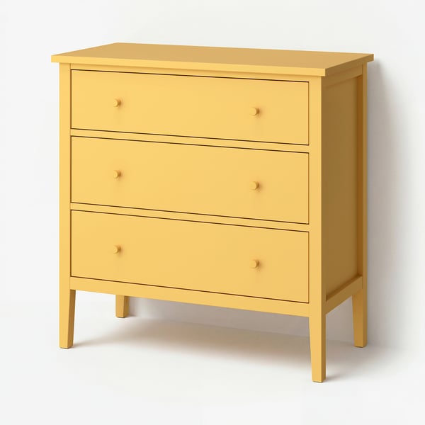 GULLABERG Cómoda de 3 cajones, amarillo, 99x48x100 cm