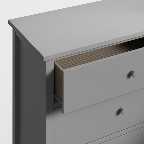 GULLABERG Cómoda de 6 cajones, gris/Función de anclaje/desbloqueo, 168x48x100 cm