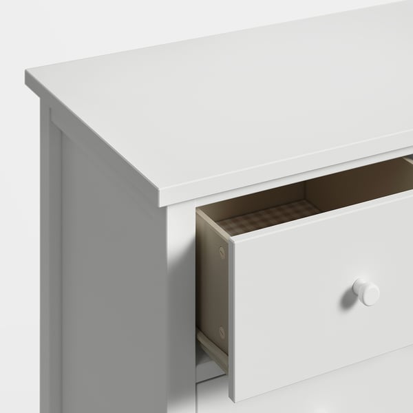 GULLABERG Cómoda de 8 cajones, blanco/Función de anclaje/desbloqueo, 89x48x122 cm