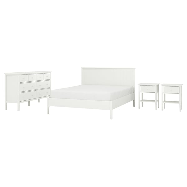 GULLABERG Muebles para recámara, 3 piezas, blanco, King