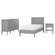 GULLABERG Muebles para recámara, 3 piezas, gris, Individual