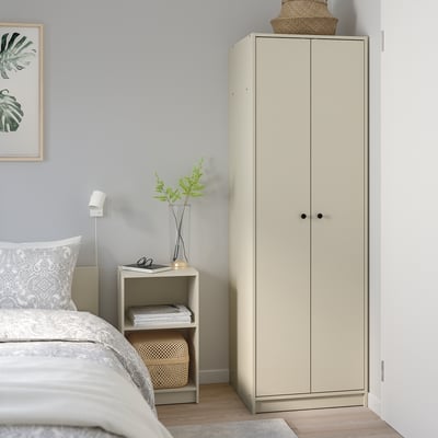 GURSKEN Clóset c/2 puertas, beige claro, 59x55x186 cm