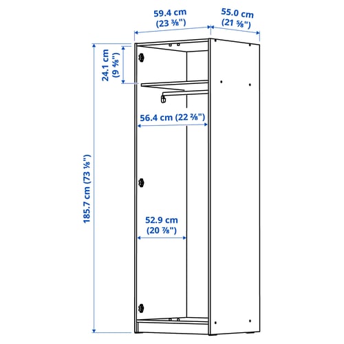 GURSKEN Clóset c/2 puertas, beige claro, 59x55x186 cm
