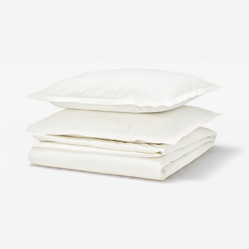 HAMPFLOCKEL Funda nórdica +funda(s) de almohada, blanco, King