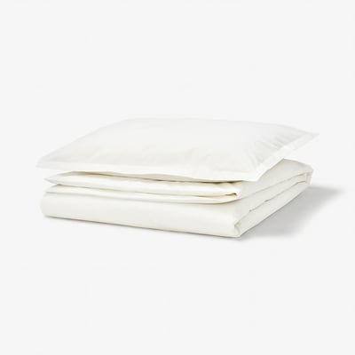 HAMPFLOCKEL Funda nórdica +funda(s) de almohada, blanco, Individual