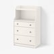 HAUGA Cómoda de 3 cajones, con repisa, blanco, 70x46x116 cm