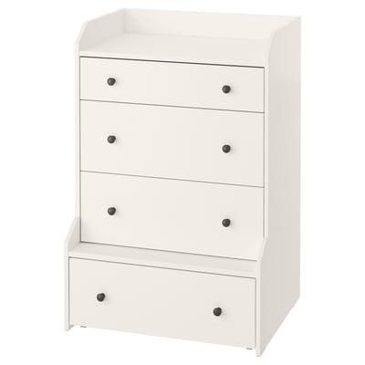 HAUGA Cómoda de 4 cajones, blanco, 70x104 cm