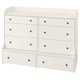 HAUGA Cómoda de 8 cajones, blanco, 138x104 cm