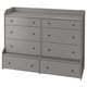 HAUGA Cómoda de 8 cajones, gris, 138x104 cm