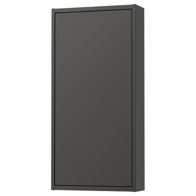 HAVBÄCK Gabinete de pared con puerta, gris oscuro, 46x15x94 cm