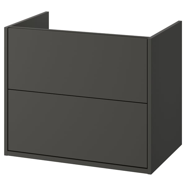 HAVBÄCK Mueble lavabo con cajones, gris oscuro, 76x53x64 cm