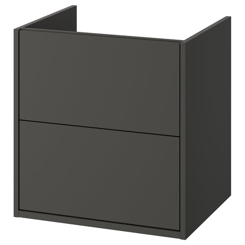 HAVBÄCK Mueble lavabo con cajones, gris oscuro, 61x53x64 cm