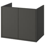 HAVBÄCK Mueble para lavabo con puertas, gris oscuro, 76x53x64 cm