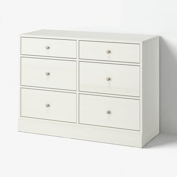 HAVSTA Cómoda de 6 cajones, blanco, 121x47x89 cm