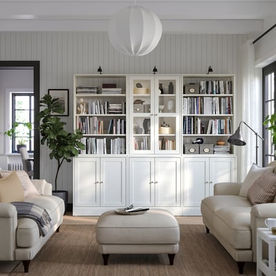 HAVSTA Vitrina, blanco, 243x47x212 cm