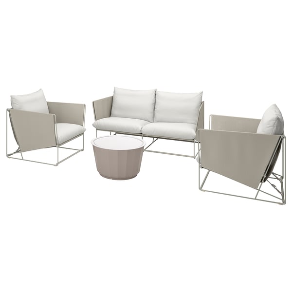 HAVSTEN / LÅGASKÄR Sofá modular 4 asientos, ext, beige/beige