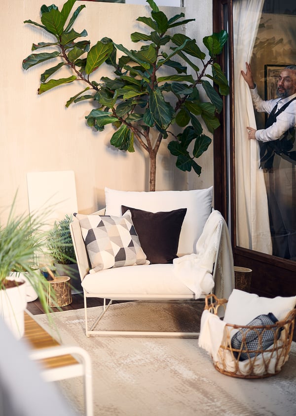 HAVSTEN Sillón para ext, beige