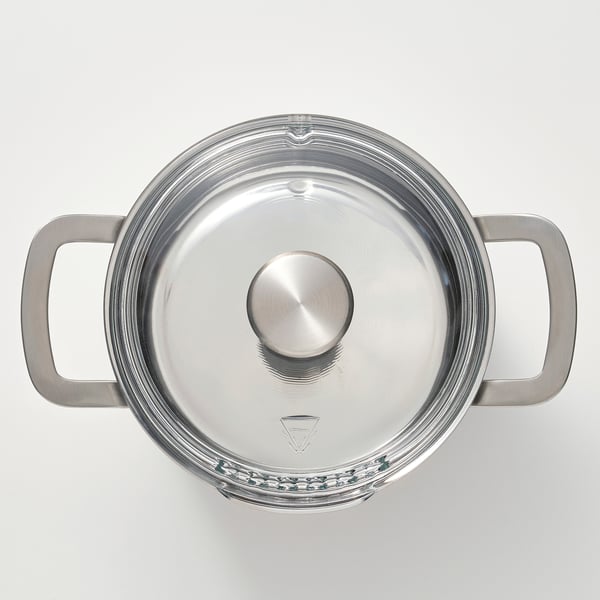 HEMKOMST Olla con tapa, ac inox/vidrio, 3 l