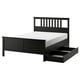 HEMNES Base de cama con 2 cajones, negro-café/Luröy, King