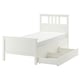 HEMNES Base de cama con 2 cajones, tinte blanco/Luröy, Individual
