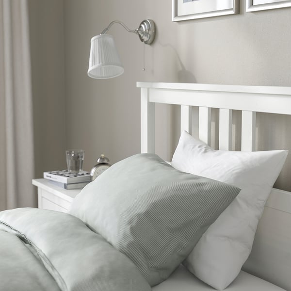 HEMNES Base de cama con 2 cajones, tinte blanco/Luröy, Individual