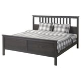 HEMNES Base de cama, gris oscuro tinte, King