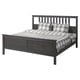 HEMNES Base de cama, gris oscuro tinte, King