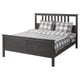 HEMNES Base de cama, gris oscuro tinte, Queen