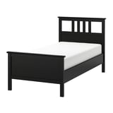 HEMNES Base de cama, negro-café, Individual
