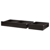 HEMNES Cajón de cama, 2 piezas, negro-café, Queen/King