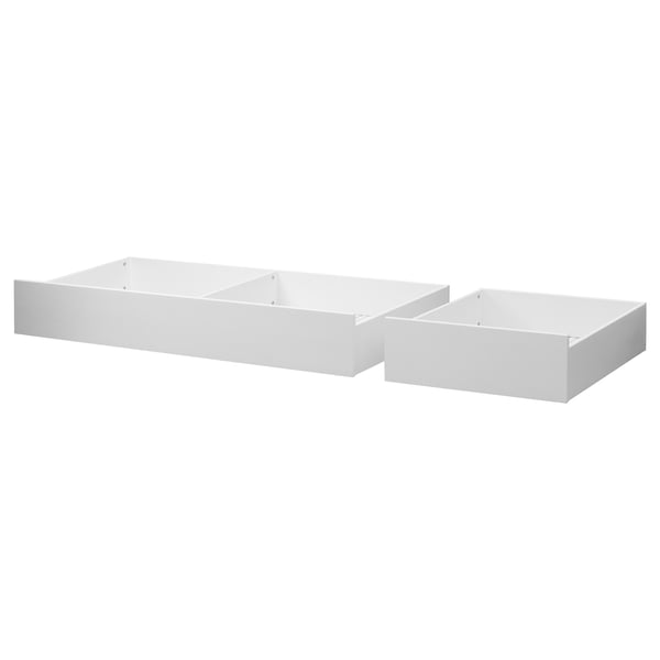 HEMNES Cajón de cama, 2 piezas, tinte blanco, Queen/King