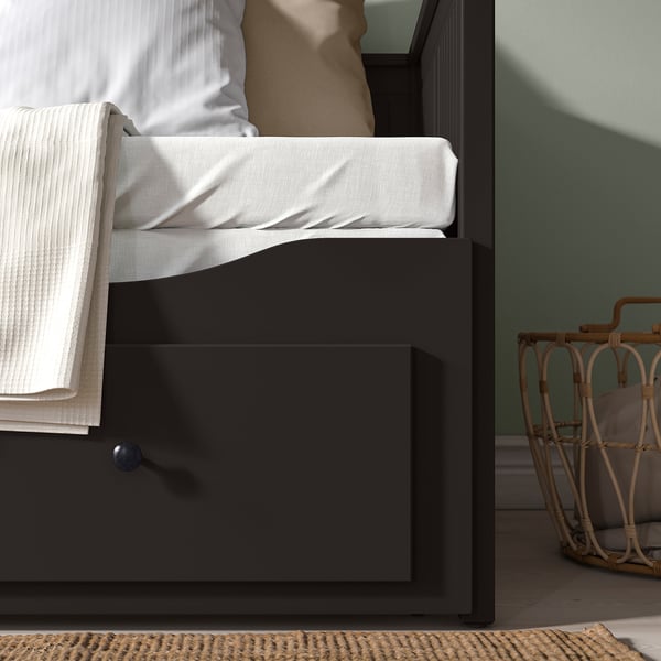 HEMNES Diván-cama, 2 colchones, 3 cajones