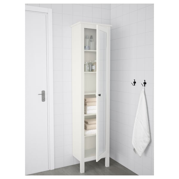 HEMNES Gab alto c/espejo, blanco, 49x31x200 cm