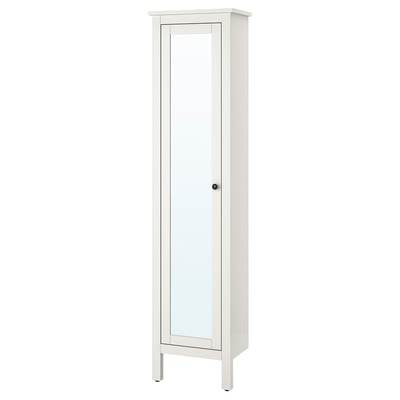 HEMNES Gab alto c/espejo, blanco, 49x31x200 cm