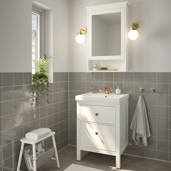 HEMNES / ORRSJÖN Mueble de lavabo con cajones/lavabo