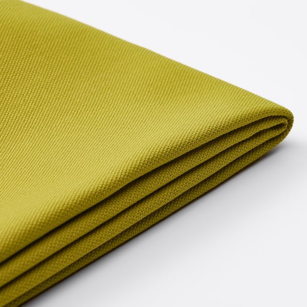 HJÄRTERÖ Funda de cojín, amarillo-verde exterior/Interior, 50x50 cm