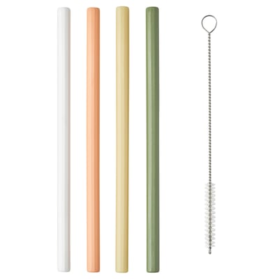 HUMLESUGA Popotes/cepillo, juego de 5, colores variados