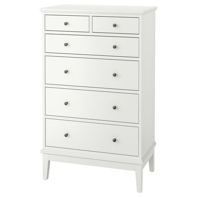 IDANÄS Cómoda de 6 cajones, blanco, 84x50x135 cm
