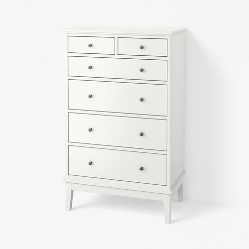IDANÄS Cómoda de 6 cajones, blanco, 84x50x135 cm