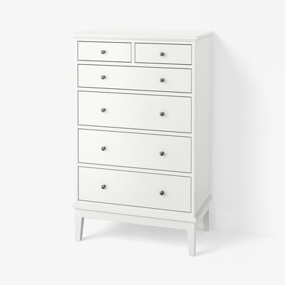 IDANÄS Cómoda de 6 cajones, blanco, 84x50x135 cm