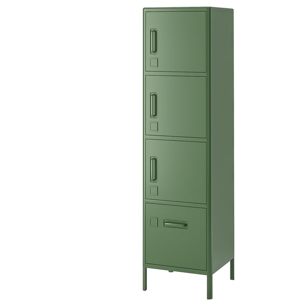 IDÅSEN Gab alto+ puerta +cajón, verde oscuro, 45x172 cm